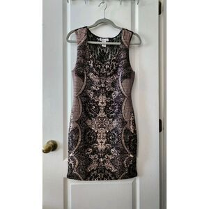 Body Central Women's Nude/Black Bodycon dress with lace‎ back Sleeveless Size S